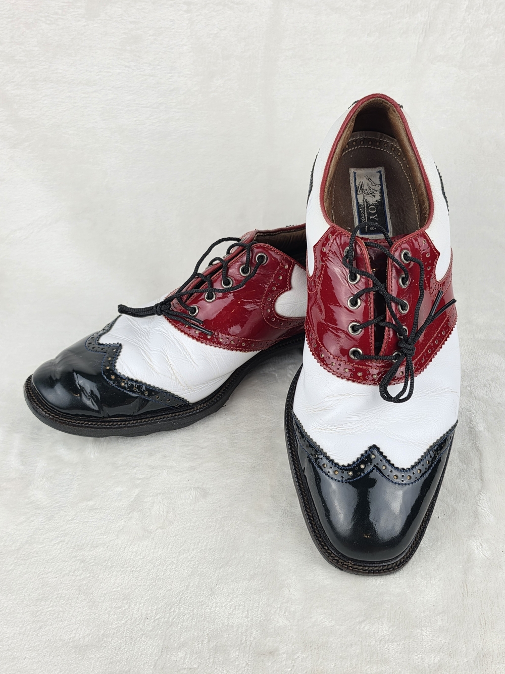 FootJoy MyJoys Icon Shield Tip Golf Shoes Mens 9.5 Red White Black 52040